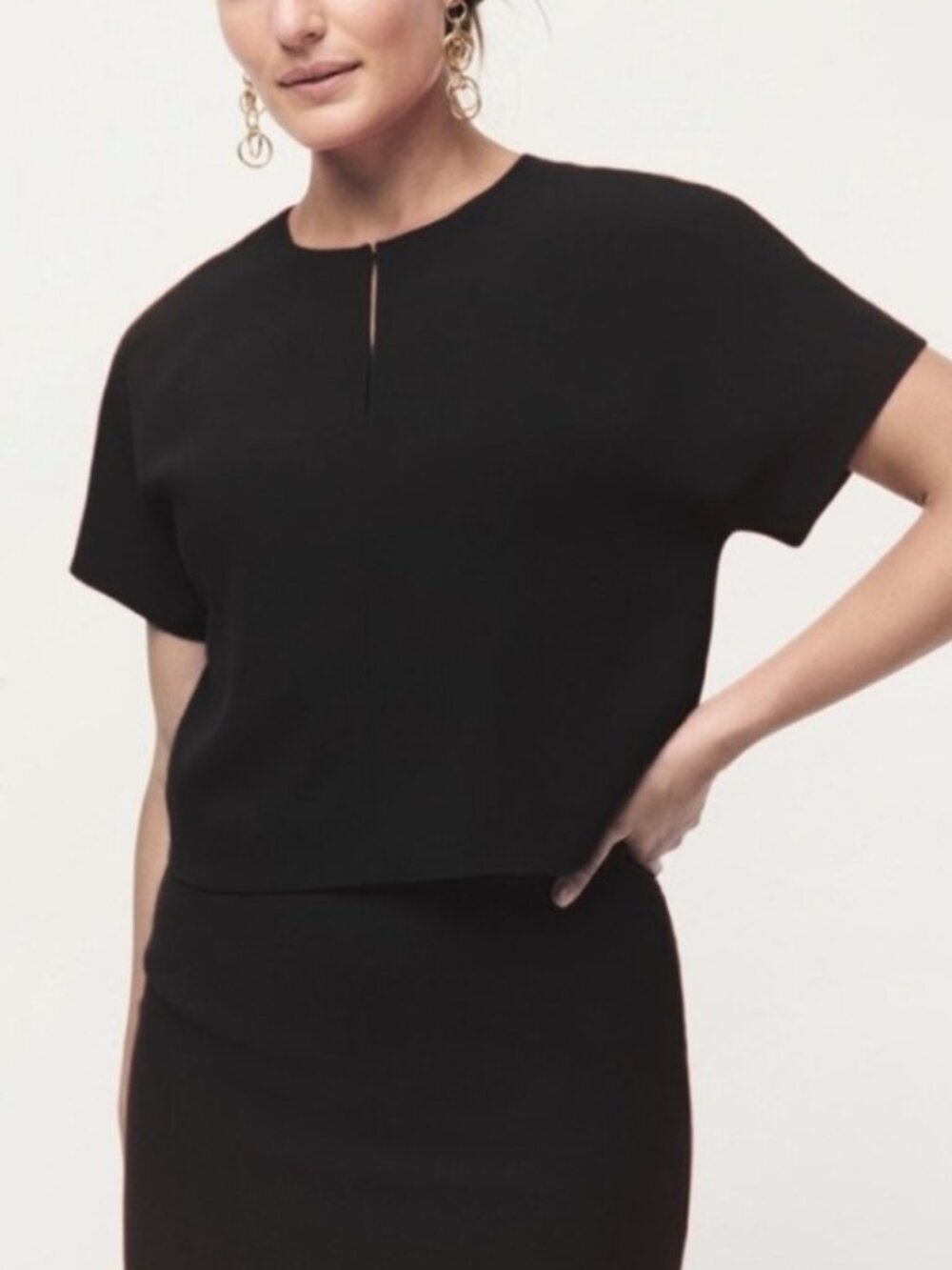 J. Crew Crepe Cropped Blouse